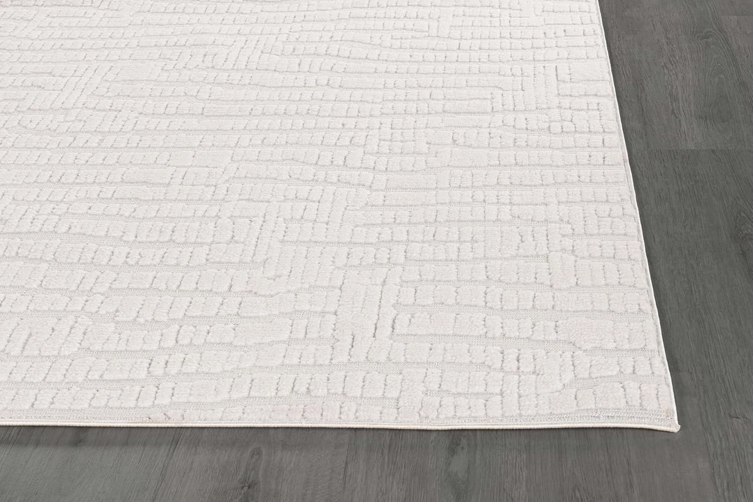 Modern Micro Loop Indoor Runner Rugs for Living Room Bedroom Kitchen Geometric Pebble White 2x7 Luxury Durable Low and High Pile Non-Shedding Stain Resistant Soft Area Carpet 2 x 7