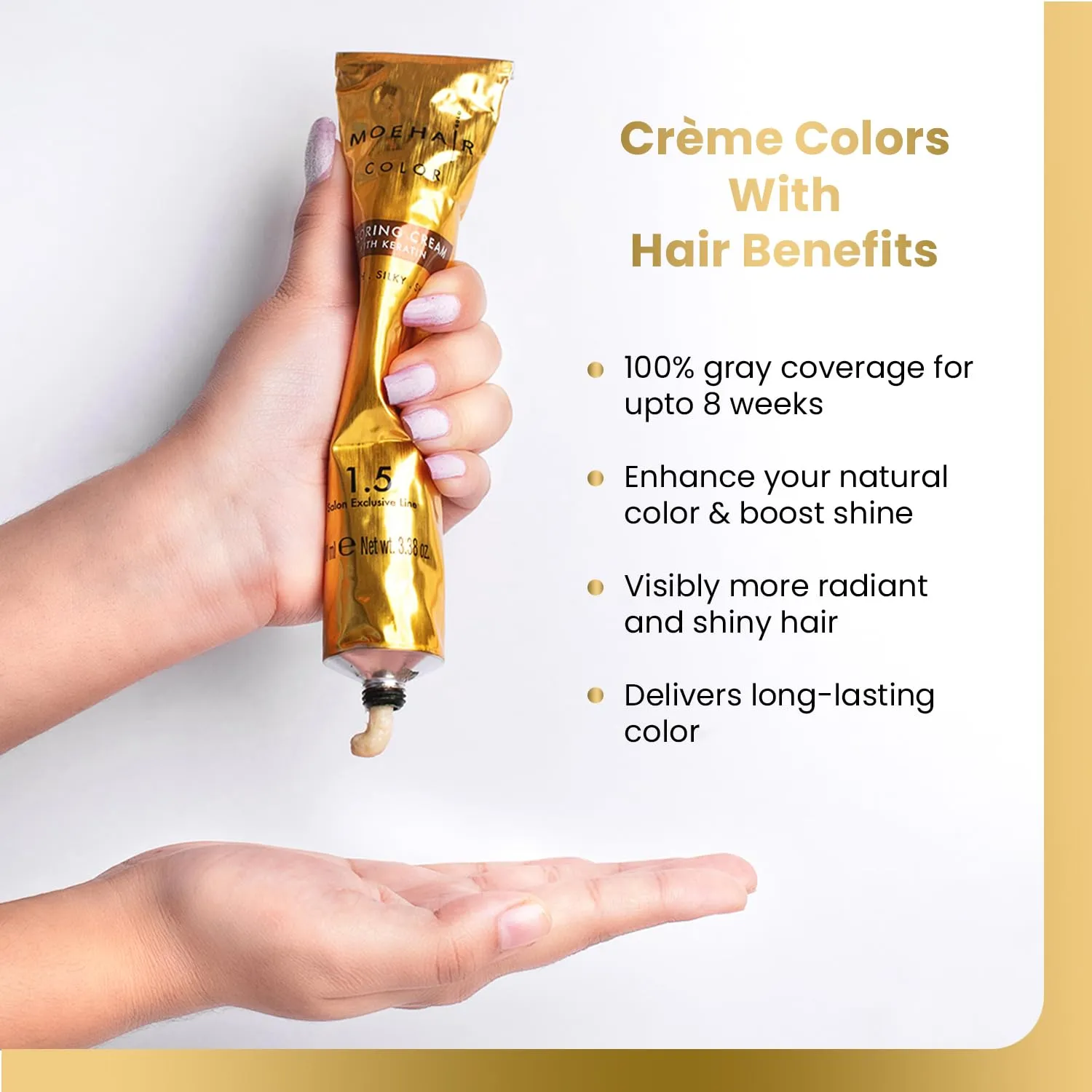 MOEHAIR Hair Coloring Kit | 5NN Permanent Hair Color (Light Brown Intense), 20 Volume Developer 6%, Coloring Brush, Gloves & Mixing Bowl | Keratin Infused Color | Gray Coverage | Adds Shines