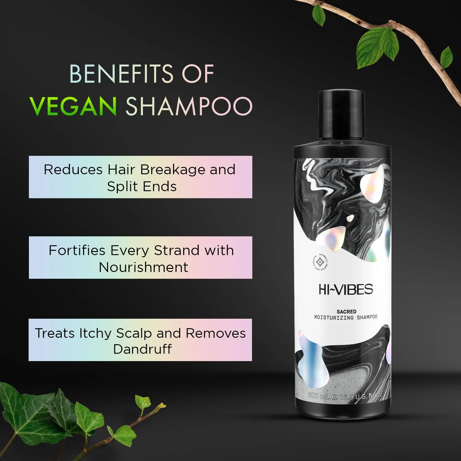 MOEHAIR Hi-Vibes Argan Oil Moisturizing Shampoo | Infused with Sunflower, Avocado Oil | Hydrates & Nourishes Hair | Repairs Damage | Softens Hair | Vegan, Paraben & Sulfate Free (16.9 Oz. Fl)