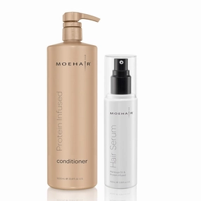 MOEHAIR COMBO Pack of Protein Infused Conditioner and Hair Serum Strengthens and Conditions Adds Shine and Retains Moisture Reduces Split Ends Improves Hair Health Suitable For All Hair Type