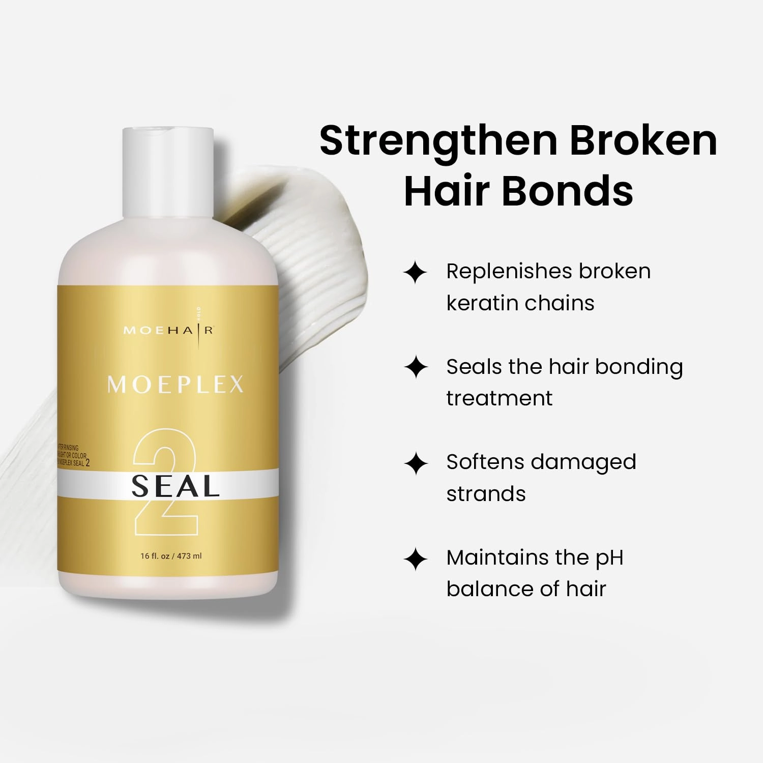 MOEHAIR Moeplex Seal Hair Bond Repair Conditioner, 16 Fl. Oz