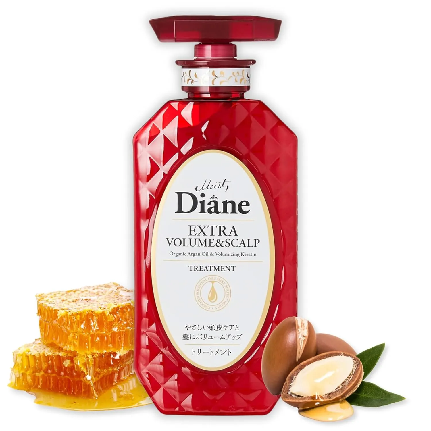 Moist Diane Keratin Hair Treatment for Hair Fall & Thin Hair Women & Men, Organic Hair Care with Argan Oil & Biotin from Japan, Silicone & Sulfate Free, EXTRA VOLUME & SCALP, 15.2 Fl Oz