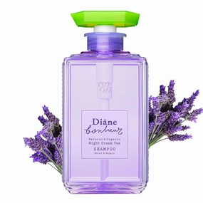 Moist Diane Natural & Hydrating Hair Shampoo with Pump for Women & Men, 100% Organic & Moisturizing Shampoo for Dry Damaged Hair, Japanese Keratin Protein Shampoo, Bonheur Lavender 13.5 Fl oz/400mL