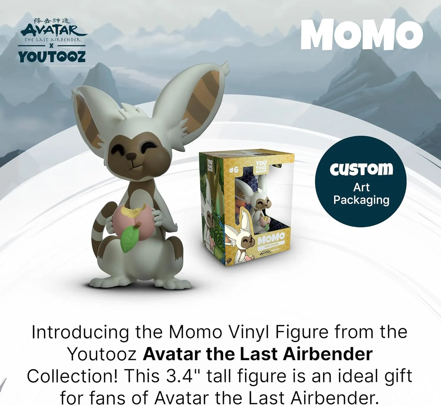 Momo Vinyl Figure, 3.4" Momo from Avatar The Last Airbender, High Detailed Collectible Figure - Youtooz Avatar The Last Airbender Collection