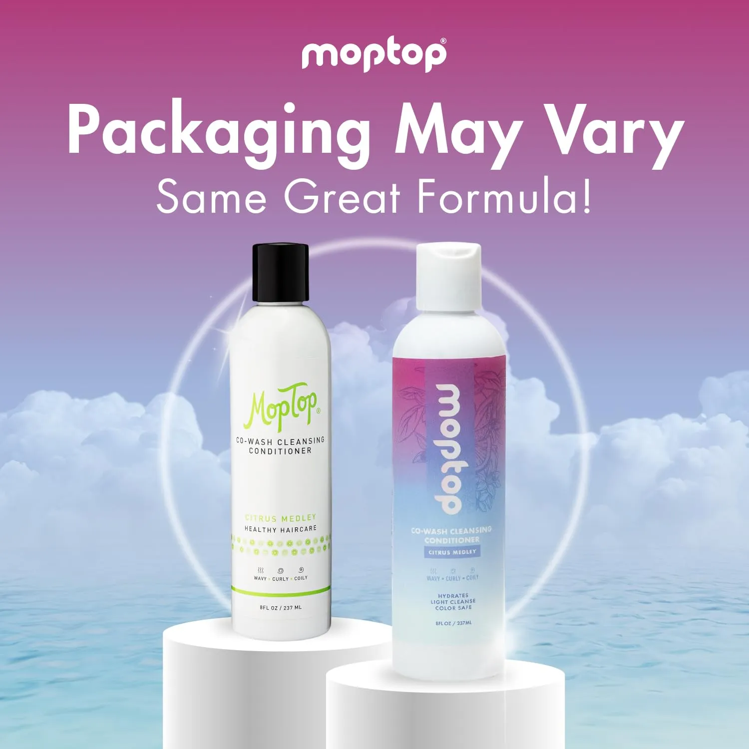 MopTop Cowash Cleansing Conditioner – Curly Hair Conditioner to Restore Moisture, Reduce Frizz & Boost Manageability, Sulfate & Paraben Free Hair Care for All Hair Textures (Citrus Medley, 8oz)