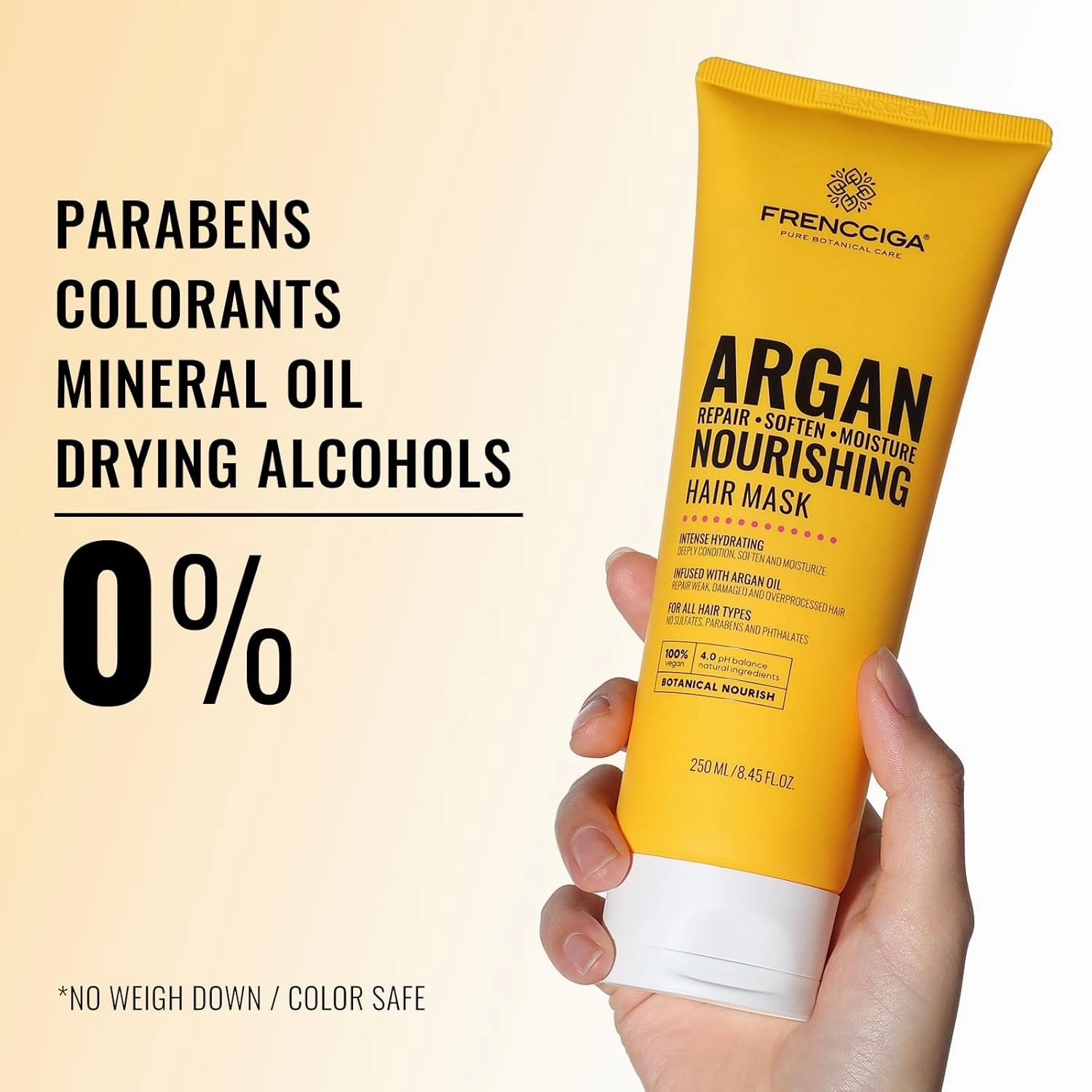 Moroccan Argan Oil Hair Mask, Deep Moisturizing Nourishing Conditioner Restores Elasticity & Adds Shine for Damage & Dry Hair 8.45 FL.OZ