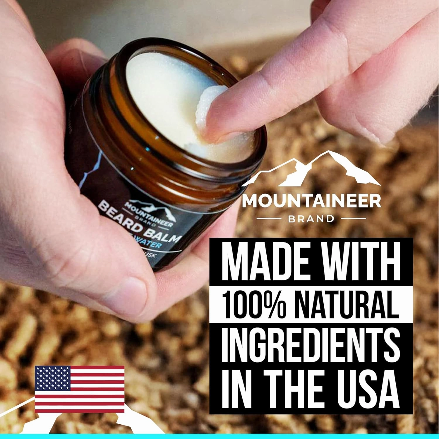 Mountaineer Brand Beard Balm for Men | All Natural Leave-In Conditioner to Moisturize Dry Itchy Skin | Beard Butter Hydrates, Softens and Tames Flyaway Hair | Adds Shine | Mountain Fresh2oz
