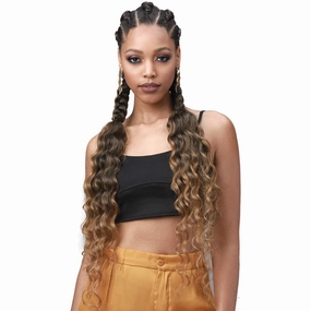 MULTI PACK DEALS! Bobbi Boss Synthetic Hair Braids Pre-Feathered 3X King Tips Ocean Wave 28" (3-PACK, T4/30)