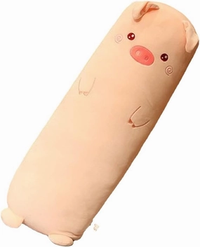 MUPI Long Plush Cute Body Pillow for Bed - Big Cuddle Pillow, Animal Shaped Pink Pig 33 Inch
