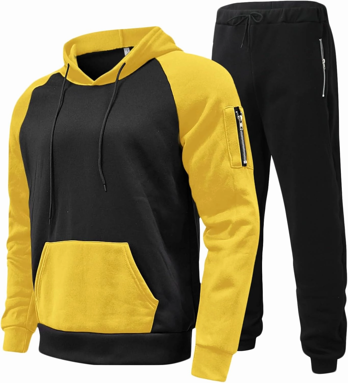Muscularfit Mens Big and Tall Hoodies Pullover Color Block Long Sleeve Gym Workout Hoodies Casual Lightweight Sweatshirt 2023