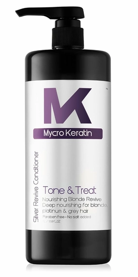 Mycro-Keratin Purple Conditioner for Blonde Hair, Silver, Gray, Neutralizes Brassy Yellow Tones, Toning Purple Conditioner, Cruelty-Free (33.8 Fl Oz)