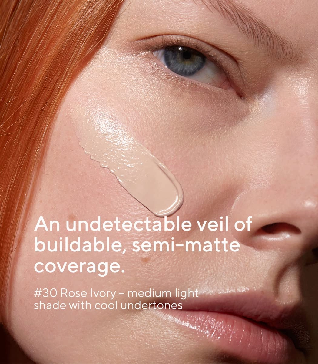 MÁDARA Organic Skincare |SKINONYM Semi-Matte Peptide Foundation, #30 ROSE IVORY, 30ml – Boosted by collagen-supporting peptides, Semi-matte finish, Adapts to the skin's texture, Ecocert certified.