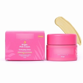 N.atu.rals Deep Bright Pink Face Cream | Tinted Moisturizer | Long-Lasting Hydration | Light makeup look | Vegan | Niacinamide & Mulberry Extracts | Glowy, Glass Skin | 50 gm (Deep shade)