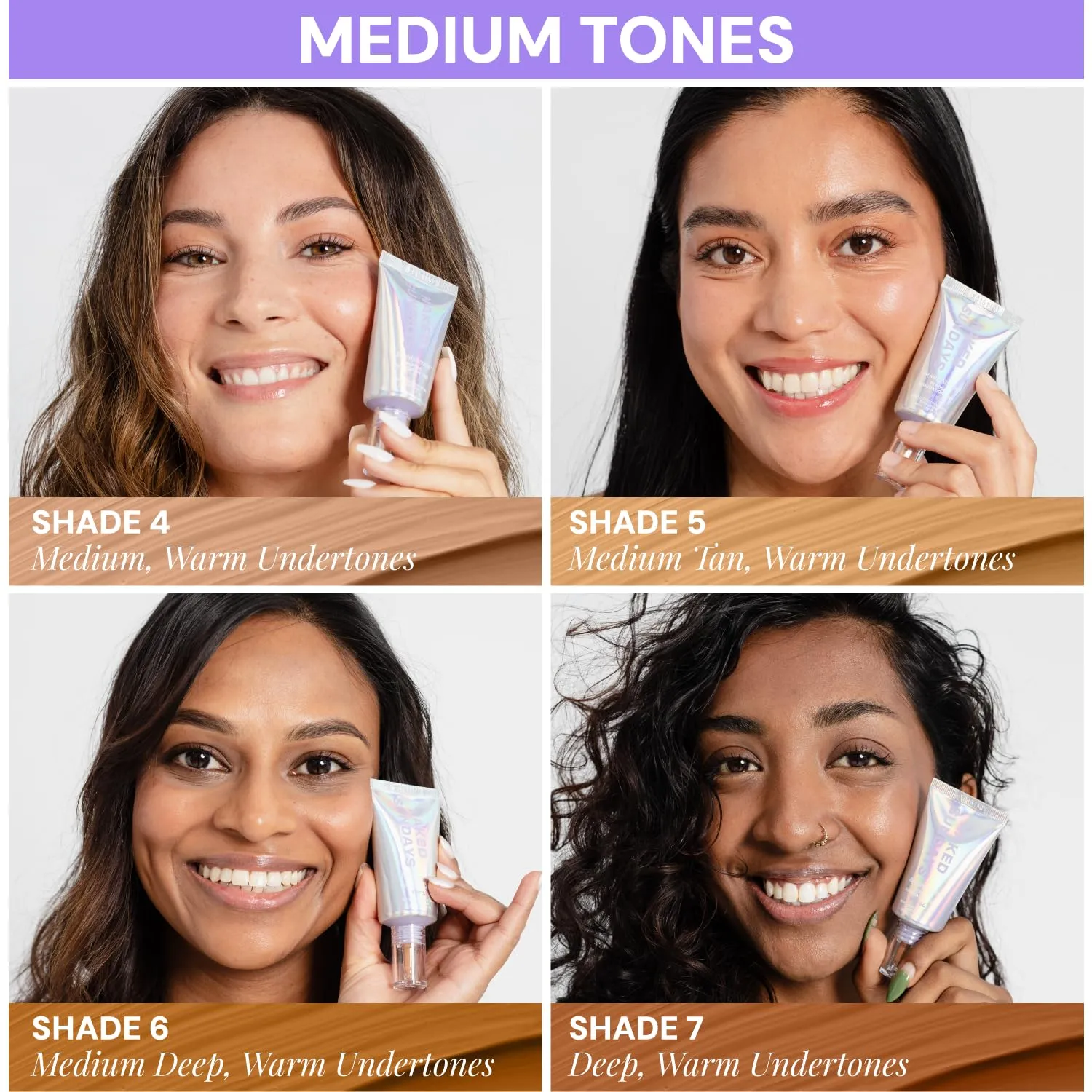 Naked Sundays BeautyScreen™ SPF 50 Mineral Peptide Foundation Tint – 2-in-1 Skin Tint & Mineral Sunscreen | Radiant, Buildable Coverage, Acne-Safe, Infused with Peptides (5 Tan Honey, 1.01 oz)