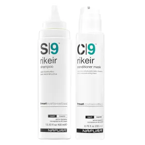 NAPURA Professional Hair Repair Treatment Suite No.9: Damaged Hair Care and Keratin Shampoo (Shampoo 13.53 fl oz and Deep Conditioning Hair Mask 6.76 fl oz)