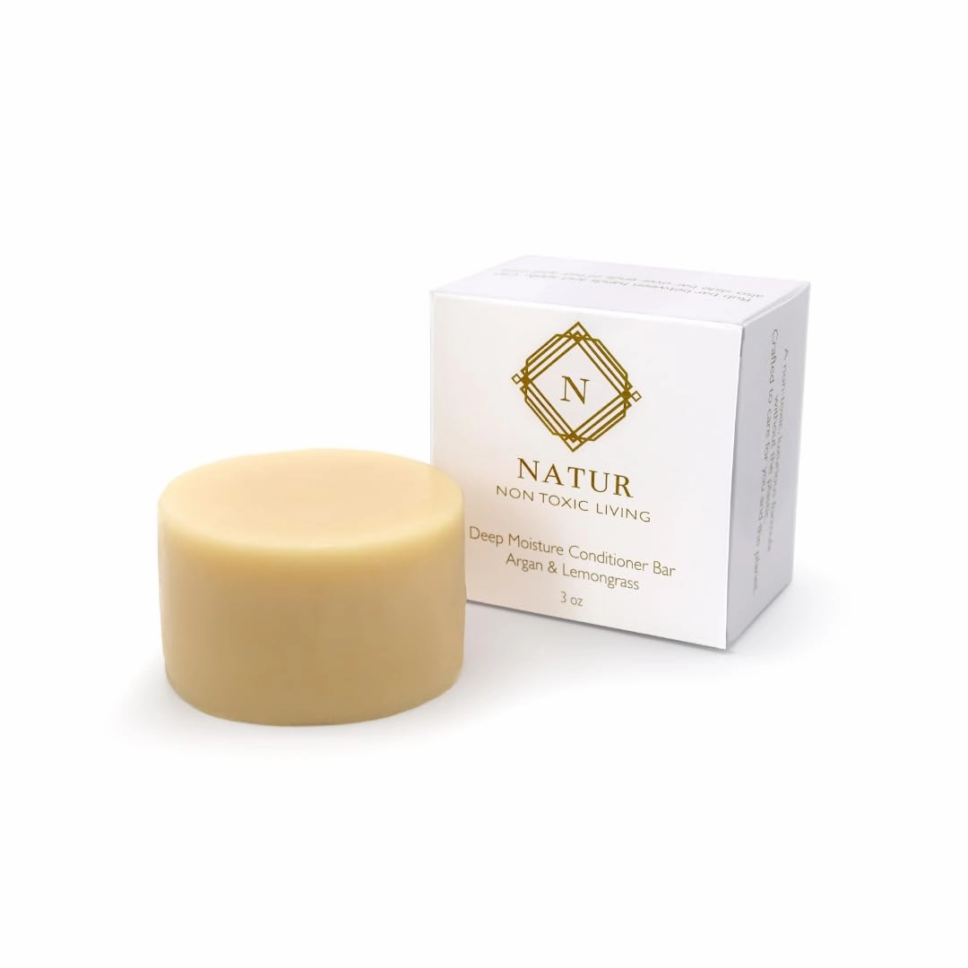 Natur Conditioner Bar - Salon Quality | Natural Ingredients, Non-Toxic, Vegan, Paraben-Free, Zero Waste | Essential Oils, Promotes Hair Repair & Care | Argan & Lemongrass 3 oz