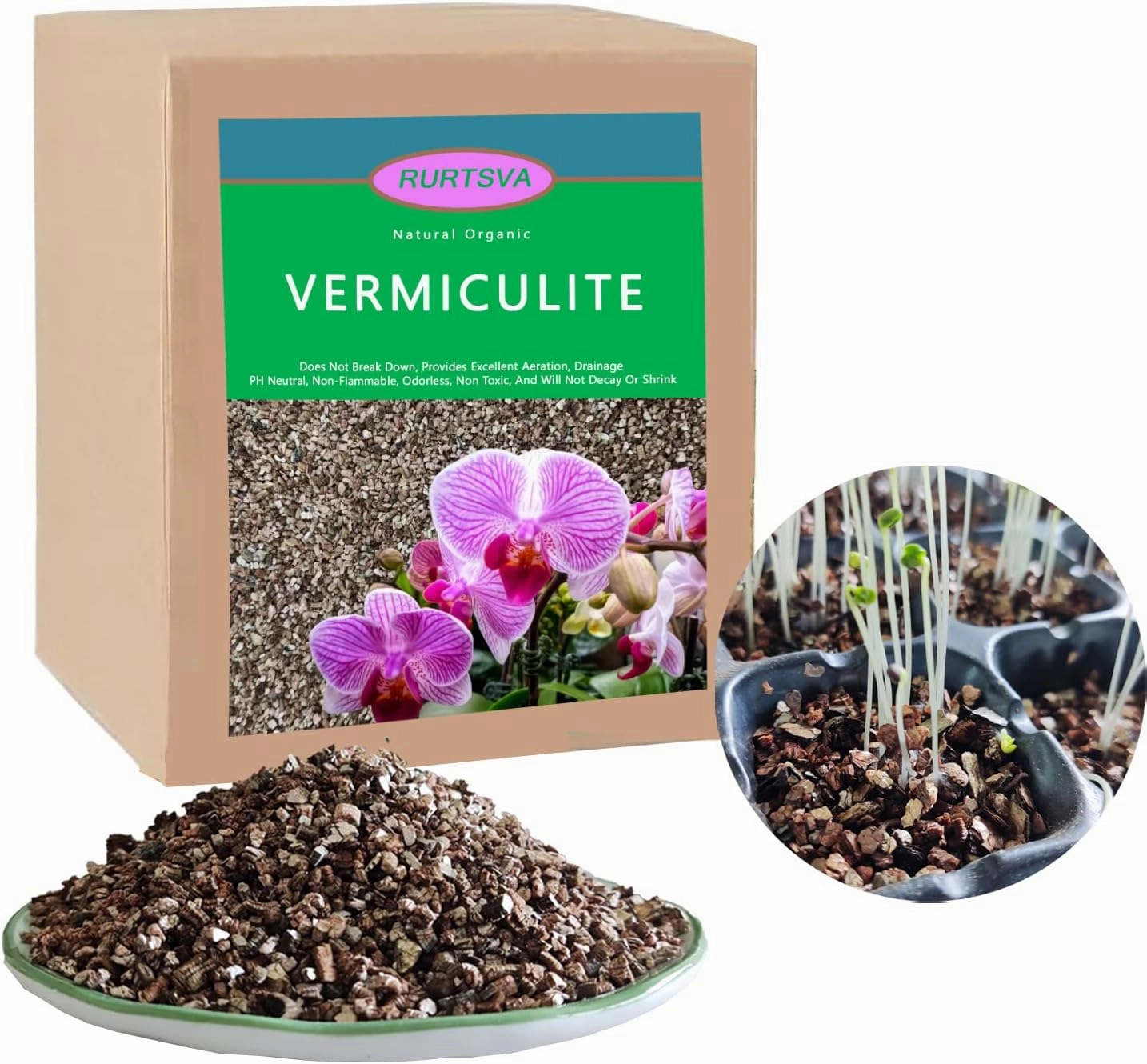 Natural Coarse Vermiculite 15QT for Plants Organic Occurring Mineral Potting Mix Medium for Potted Plants, Hydroponics, Terrariums, Orchids, Mushroom Or Reptile Habitats