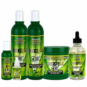 Natural Hair Growth Kit – 6-Piece Set with Shampoo, Rinse, Leave-In, Hair Mask, Drops & Ampoule – Phytotherapeutic Formula for Hair Growth, Strength & Thickness – Sulfate-Free