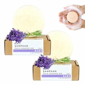 Natural Turkish Baby Salt-Free Solid Shampoo Lavender Scented - (95 g / 3.35 oz) - Pack of 2