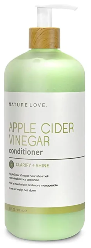 Nature Love Apple Cider Vinegar Conditioner | Clarify   Shine | Revitalize Hair and Scalp | Purifies Without Stripping | Paraben Free, Cruelty Free, Made in USA (25 oz)