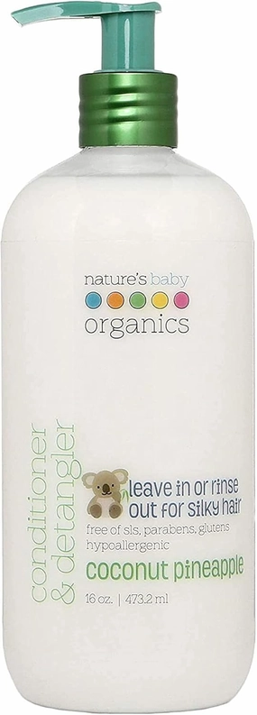 Nature's Baby Conditioner & Detangler - Formulated Specifically for Problem and Sensitive Skin - Tear Free - No Sulfate or Artificial Fragrances - Coconut Pineapple, 16 oz