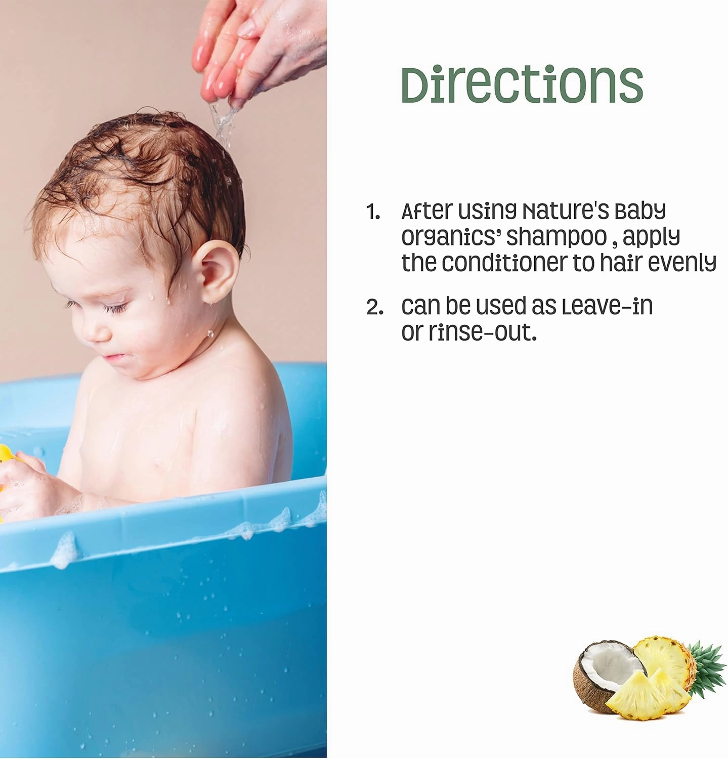 Nature's Baby Conditioner & Detangler - Formulated Specifically for Problem and Sensitive Skin - Tear Free - No Sulfate or Artificial Fragrances - Coconut Pineapple, 16 oz