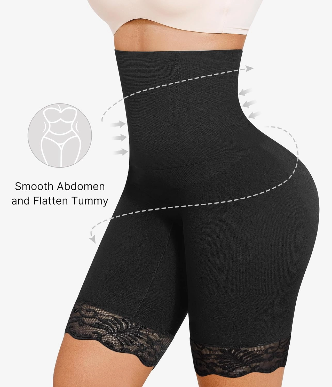 Nebility Shapewear for Women Tummy Control High Waisted Body Shaper Shorts Thigh Slimmer Butt Lifter Panties Underwear