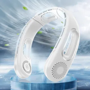 Neck Fan, Hands Free Bladeless Neck Fans Portable Rechargeable, 360° Cooling Neck Fan, 4 Speeds, Quiet, 5200 mAh Battery Operated USB Wearable Personal Fan Gifts for Women, Travel, Outdoor
