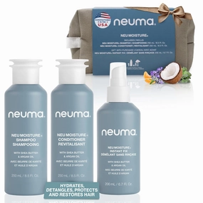 NEUMA Neu Moisture Holiday Gift Set — Neu Moisture Shampoo (8.5 Fl. Oz), Moisture Conditioner (8.5 Fl. Oz.), and Instant Fix Hair Moisturizer Spray (6.7 Fl. Oz.)