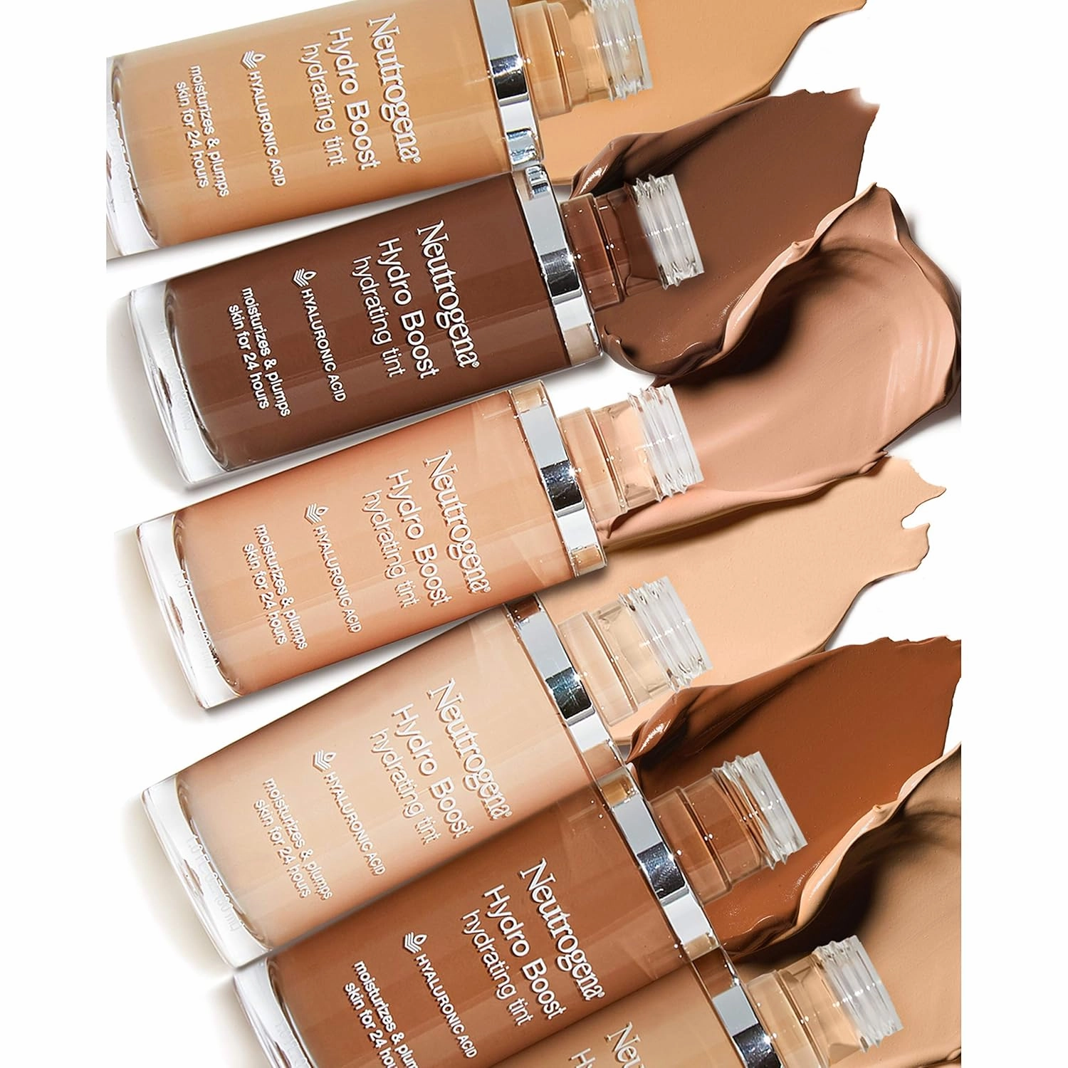 Neutrogena Hydro Boost Hydrating Tint with Hyaluronic Acid, Lightweight Water Gel Formula, Moisturizing, Oil-Free & Non-Comedogenic Liquid Foundation Makeup, 40 Nude Color, 1.0 fl. oz (Pack of 2)