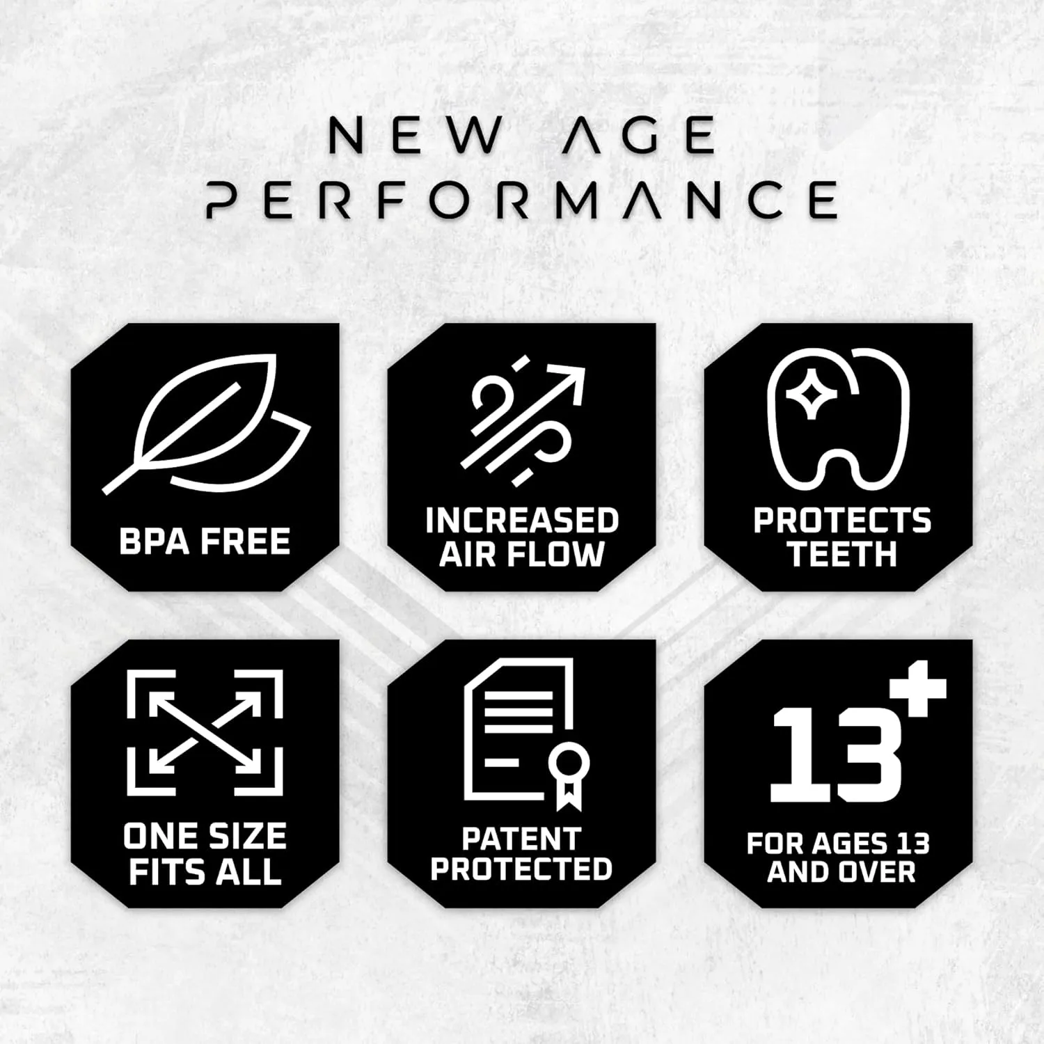 New Age Performance 5DS Universal Fitness Mouthpiece, Increase Athletic Performance for Endurance, Weightlifting & All Non-Contact Sports, Black
