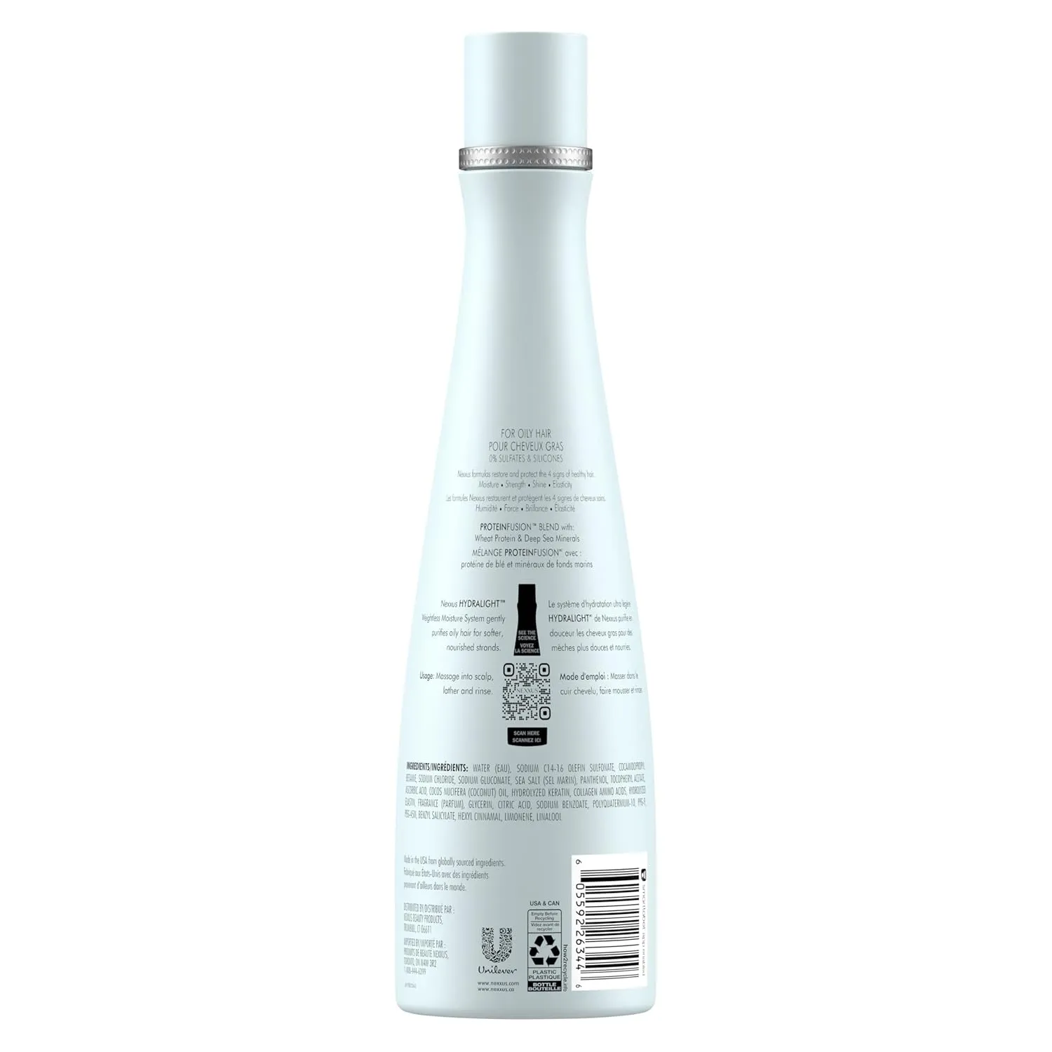 Nexxus Hydra-Light Weightless Moisture Shampoo Replenishing Shampoo for Oily Hair Silicone free 13.5 oz