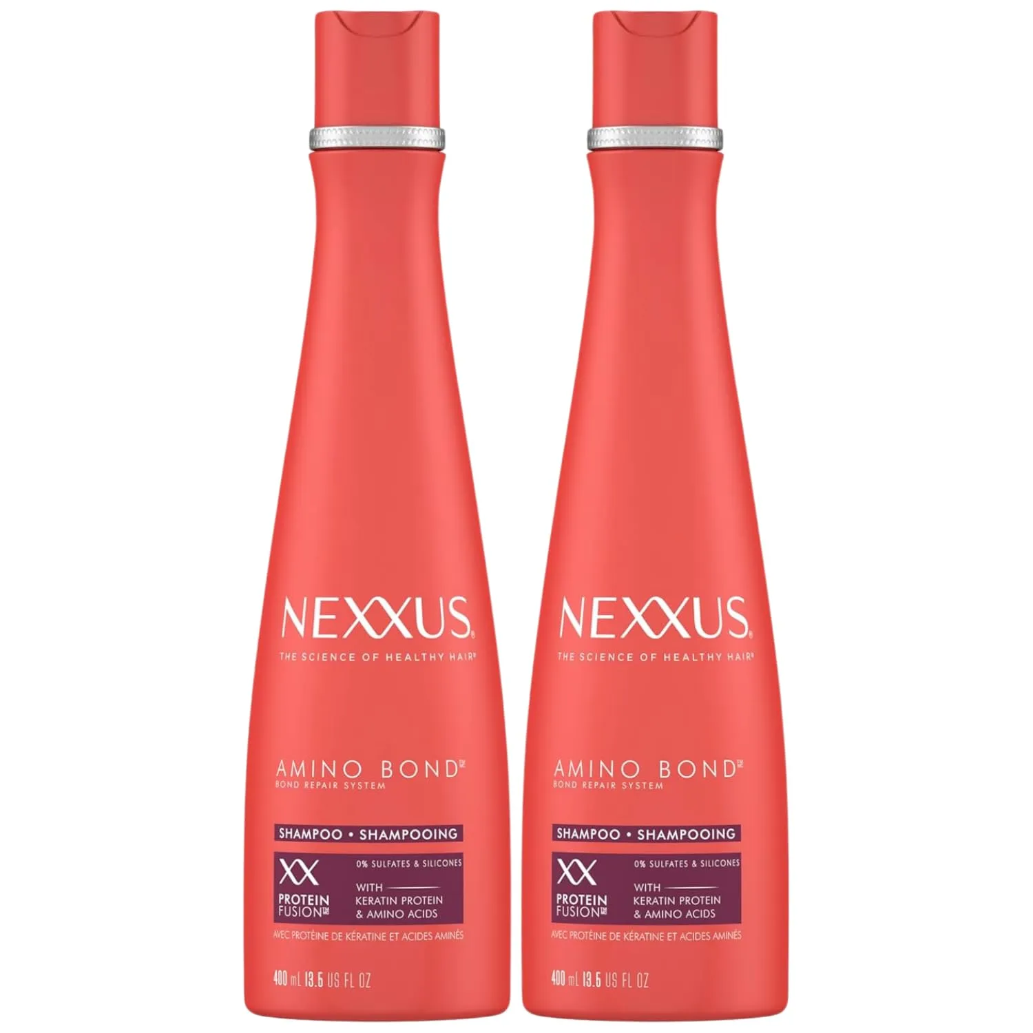 NEXXUS Shampoo Amino Bond for All Types of Damaged Hair with Amino Acids & Keratin Protein 13.5 oz (Pack of 2)