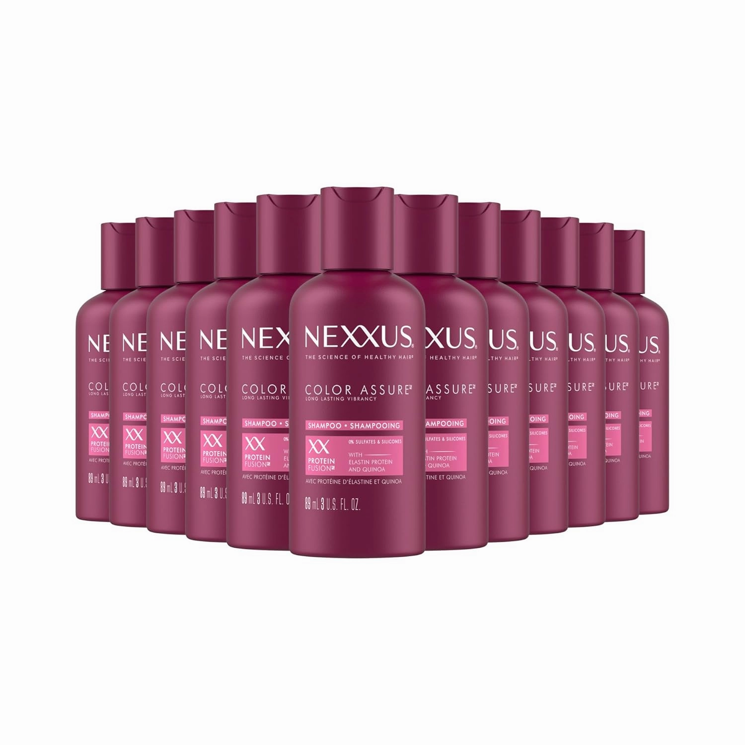 Nexxus Hair Color Assure Sulfate Free Shampoo with ProteinFusion, 12 Count For Colored Treated Hair Color Shampoo 3 oz