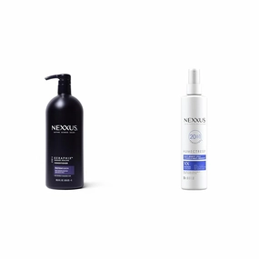 Nexxus Keraphix ProteinFusion Conditioner with Keratin Protein and Black Rice for Damaged Hair 33.8 oz & Humectress Leave-In Conditioner Spray 20-in-1 Perfector