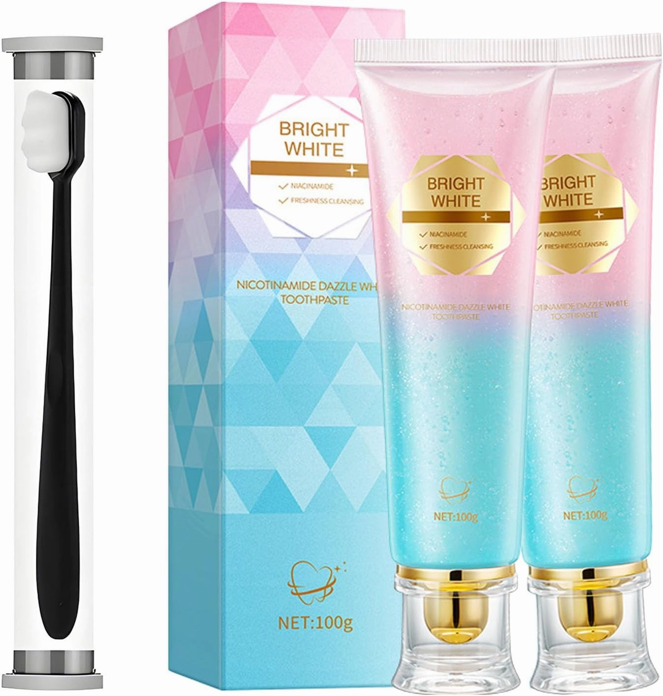 Niacinamide Whitening Toothpaste, Teeth Whitening, with Natural Gentle Care Deep, Improves Gum Health, Stain Removal Clean Peach Flavor