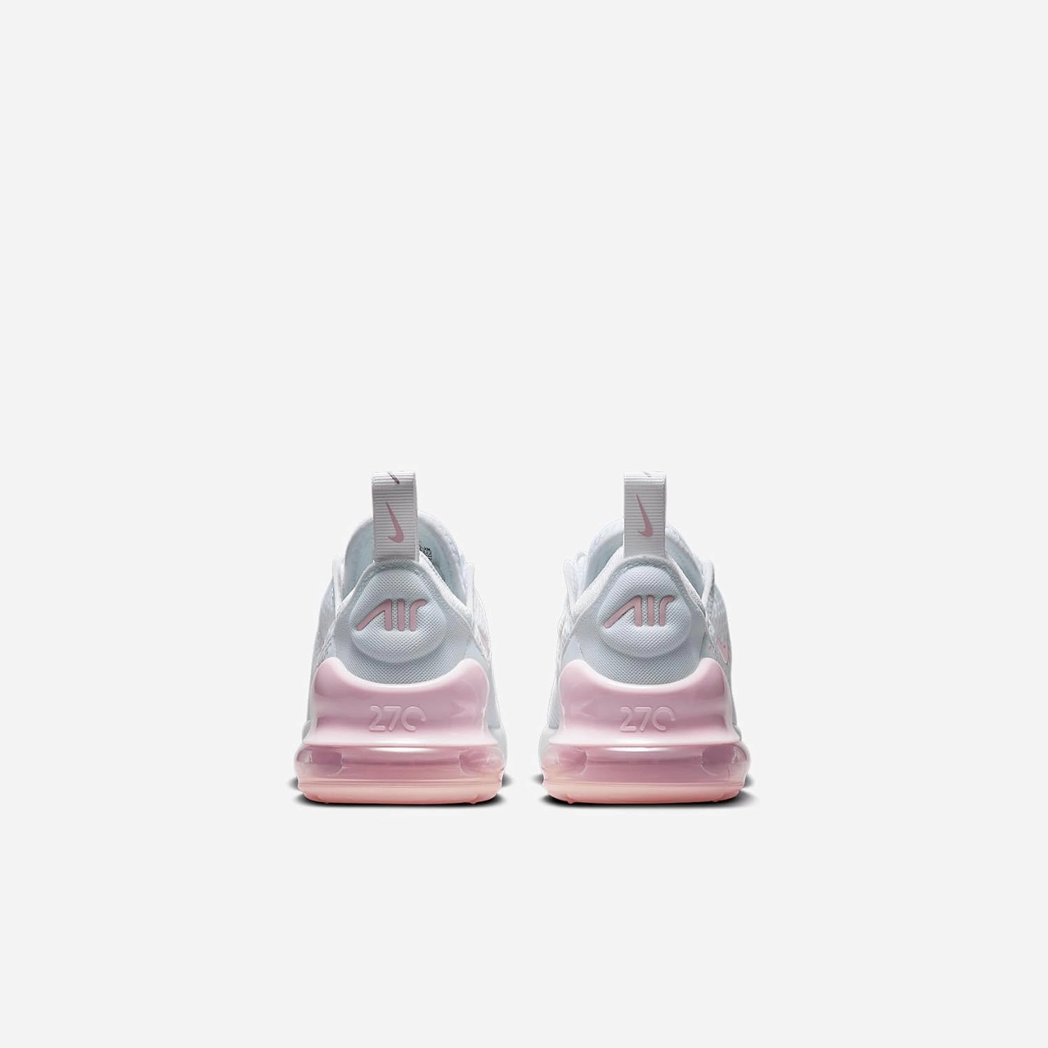 Nike Air Max 270 Little Kids' Shoes (AO2372-122, White/Light Smoke Grey/Pink Foam)