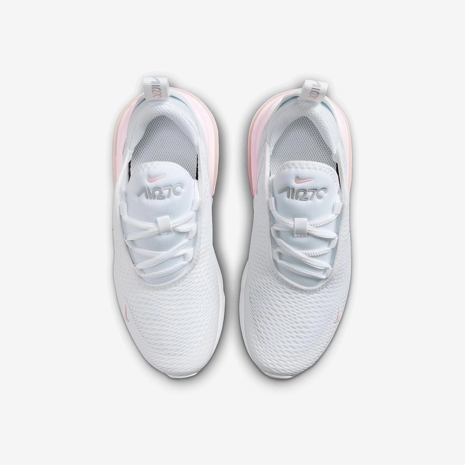 Nike Air Max 270 Little Kids' Shoes (AO2372-122, White/Light Smoke Grey/Pink Foam)
