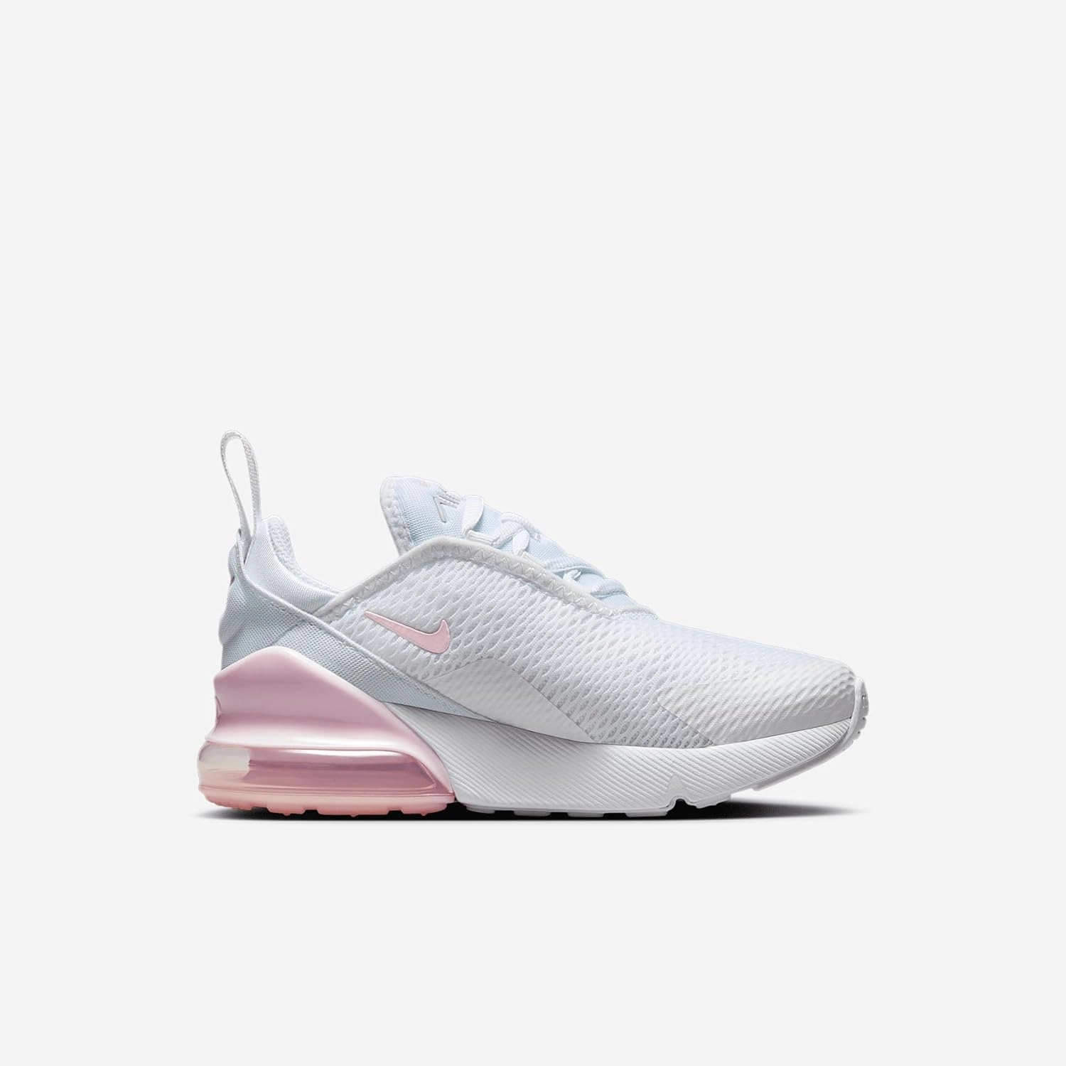 Nike Air Max 270 Little Kids' Shoes (AO2372-122, White/Light Smoke Grey/Pink Foam)