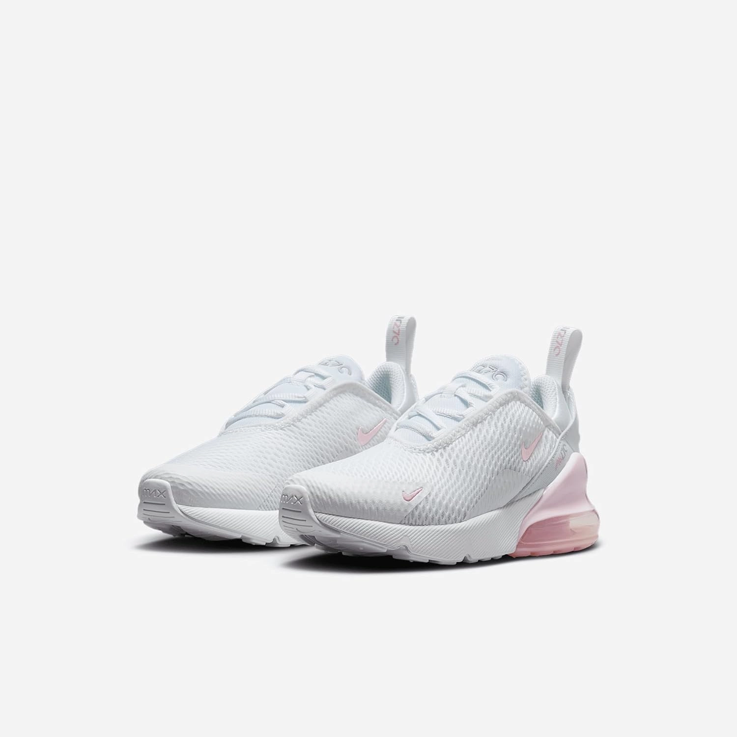 Nike Air Max 270 Little Kids' Shoes (AO2372-122, White/Light Smoke Grey/Pink Foam)