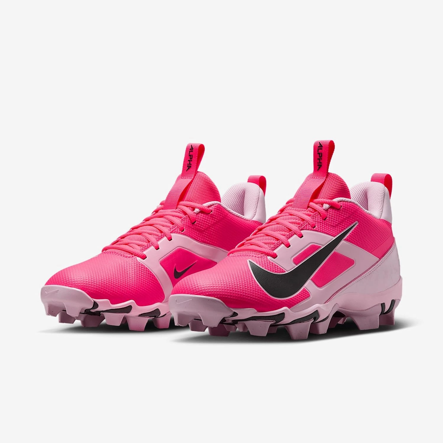 Nike Alpha Menace 4 Shark Football Cleats (HJ4570-600, Racer Pink/Pink Foam/Dark Smoke Grey/Dark Grey)
