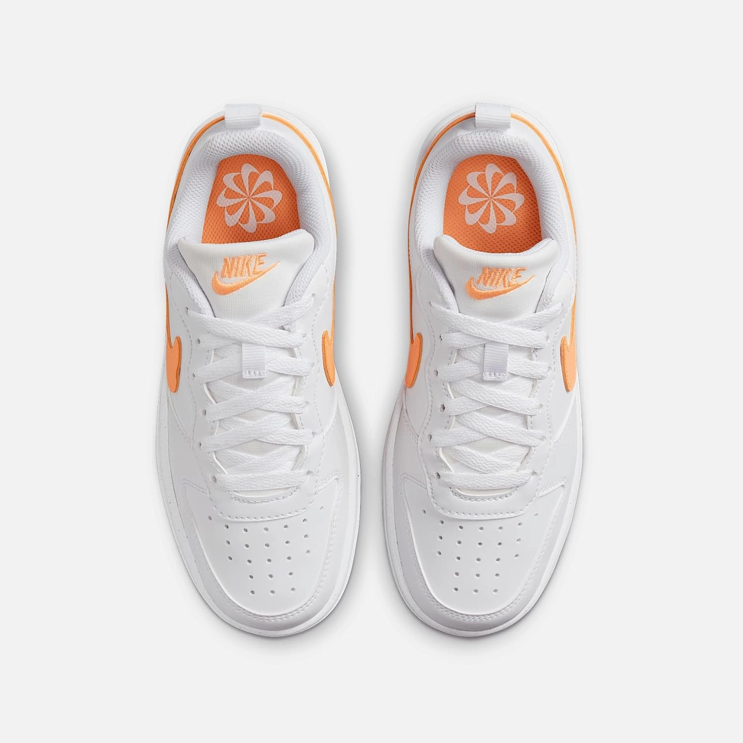 Nike Court Borough Low Recraft Big Kids' Shoes (DV5456-119, White/White/Peach Cream)