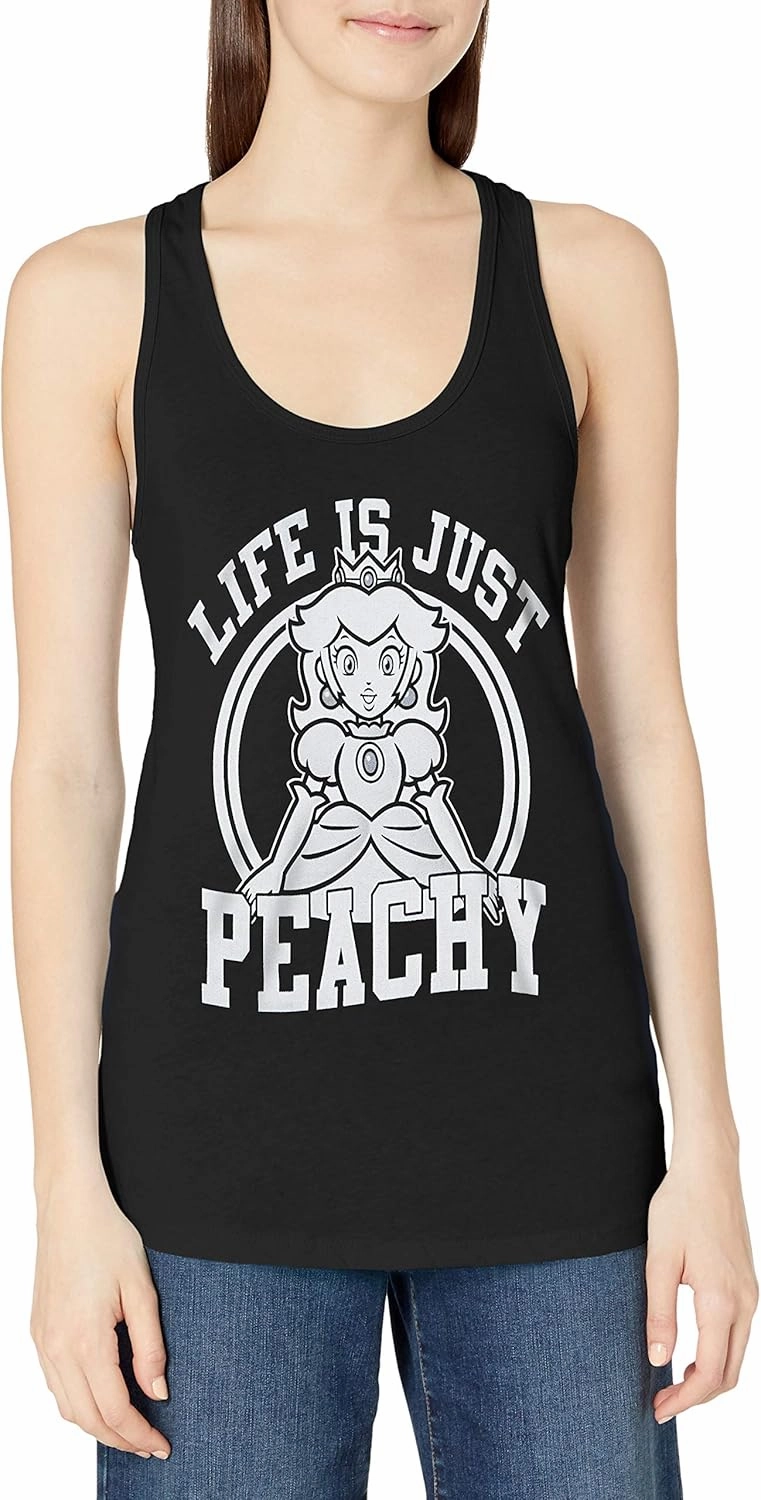 Nintendo Junior's Life's Just Princess Peachy Ideal Racerback Graphic Tank Top