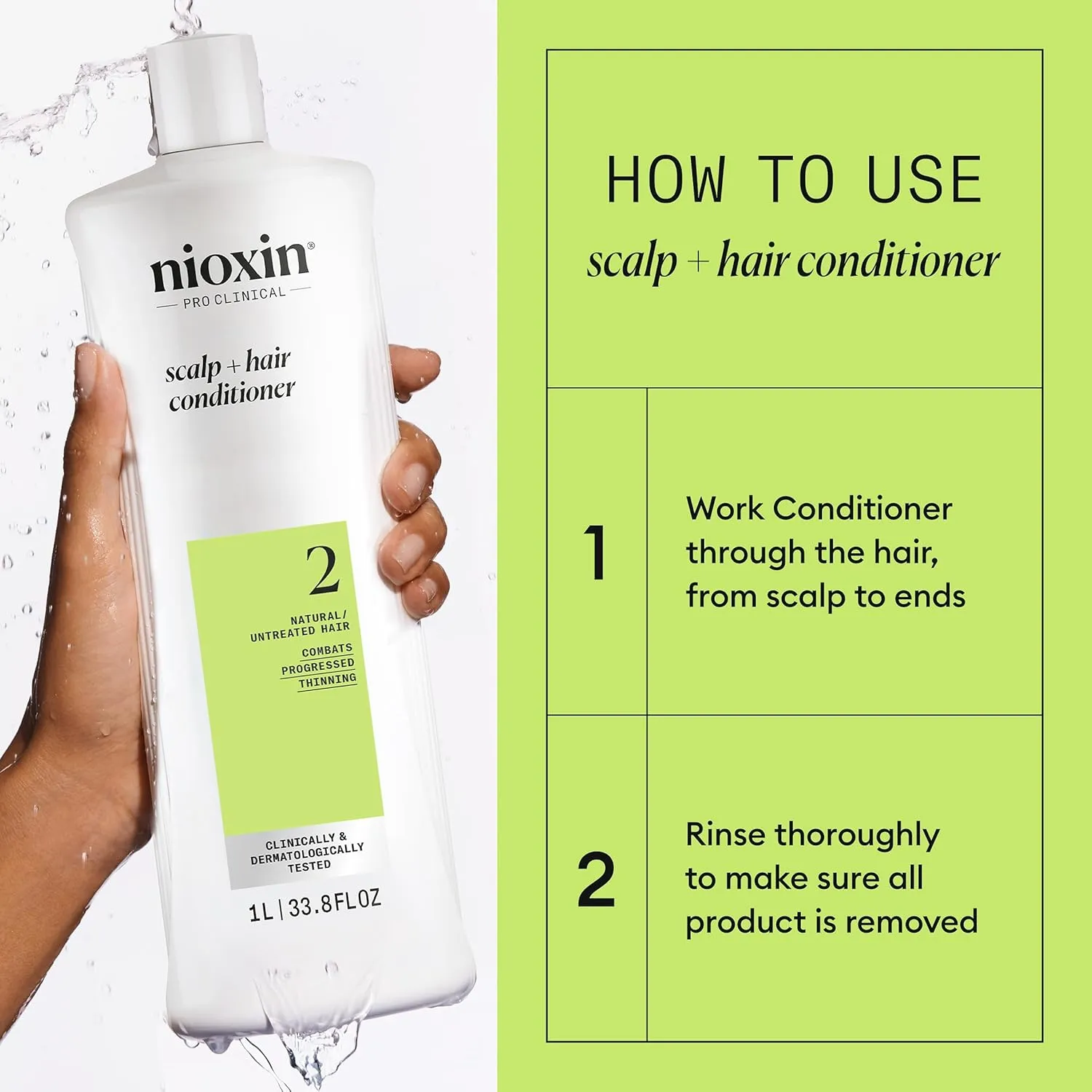 Nioxin System 2 Scalp   Hair Thickening Conditioner for Natural Hair with Progressed Thinning | Boost Hair Density with Niacinamide & Biotin | Refreshed Scalp with Healthy Shine