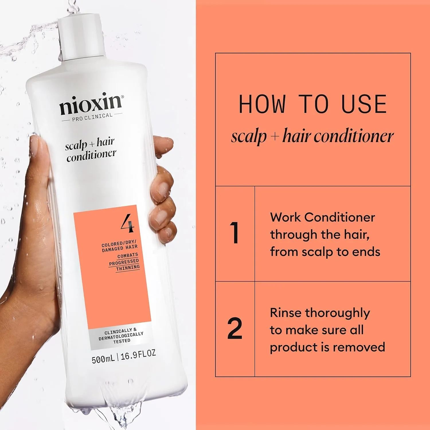 Nioxin System 4 Scalp   Hair Thickening Conditioner For Colored, Dry, & Damaged Hair with Progressed Thinning Maintain Vibrant Color Nourish & Boost Hair Density with Niacinamide & Biotin