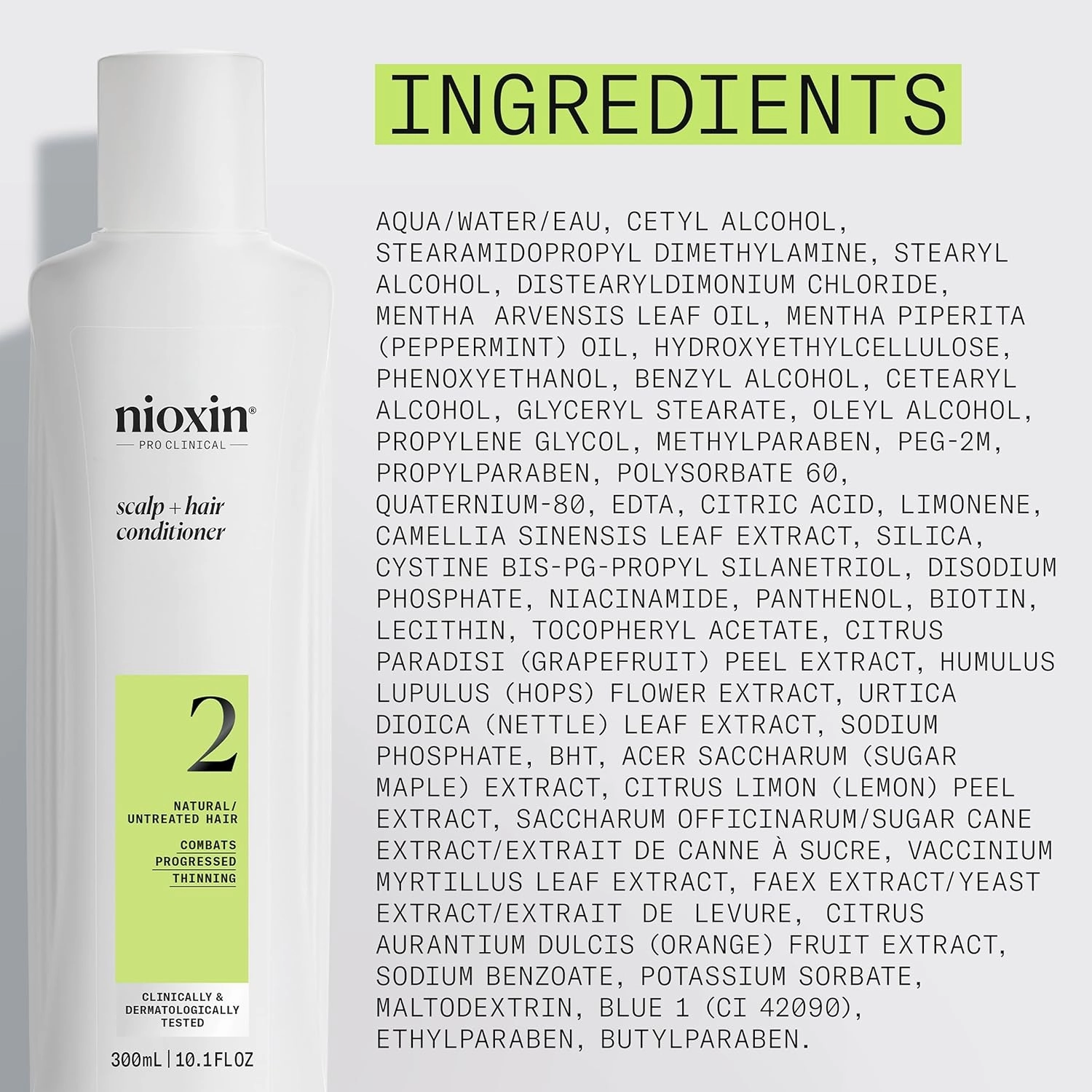 Nioxin System 2 Scalp   Hair Thickening Conditioner for Natural Hair with Progressed Thinning | Boost Hair Density with Niacinamide & Biotin | Refreshed Scalp with Healthy Shine