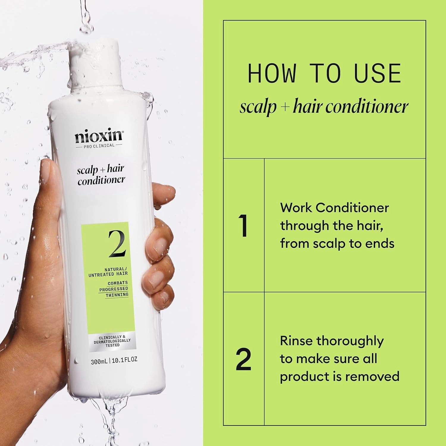 Nioxin System 2 Scalp   Hair Thickening Conditioner for Natural Hair with Progressed Thinning | Boost Hair Density with Niacinamide & Biotin | Refreshed Scalp with Healthy Shine