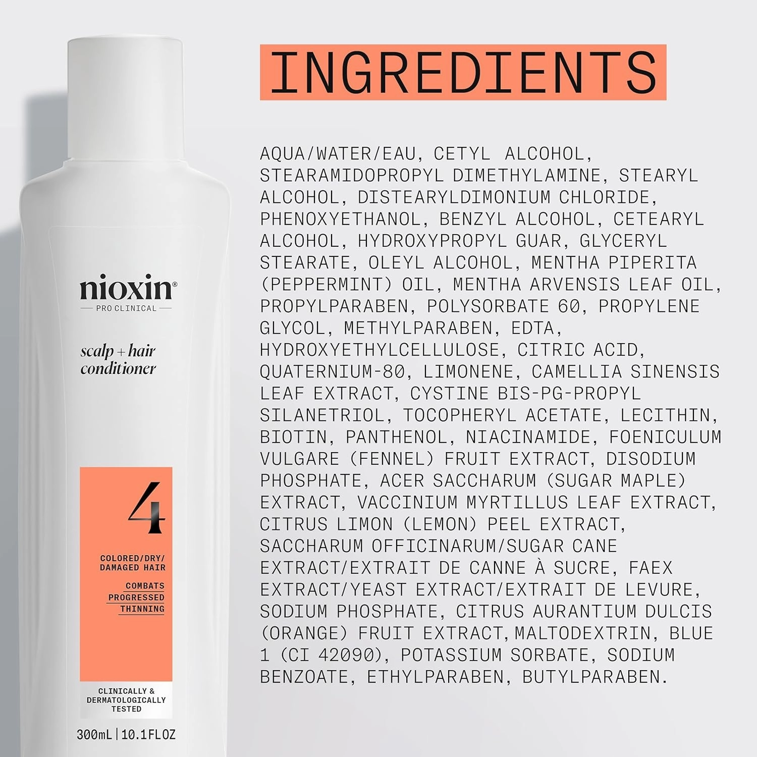 Nioxin System 4 Scalp   Hair Thickening Conditioner For Colored, Dry, & Damaged Hair with Progressed Thinning Maintain Vibrant Color Nourish & Boost Hair Density with Niacinamide & Biotin