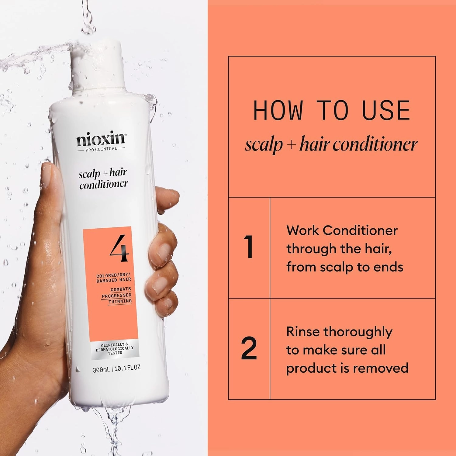 Nioxin System 4 Scalp   Hair Thickening Conditioner For Colored, Dry, & Damaged Hair with Progressed Thinning Maintain Vibrant Color Nourish & Boost Hair Density with Niacinamide & Biotin