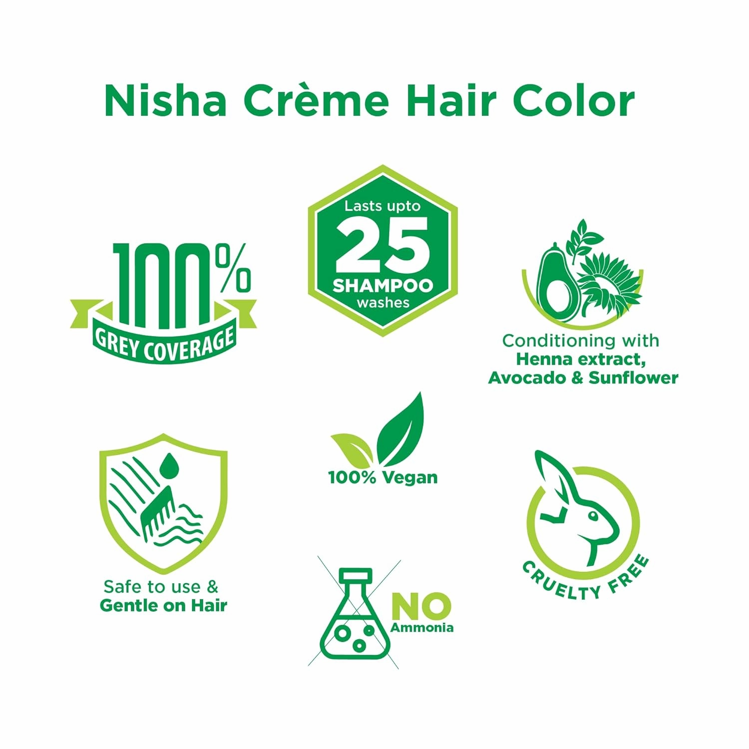 Nisha Creme Permanent Hair Color 100 percent Gray Coverage Hair Dye Easy to Apply Long Lasting Hair Colouring For Ultra Soft Deep Shine Conditioning With Natural Herbs Pack of 3 (Natural Brown)